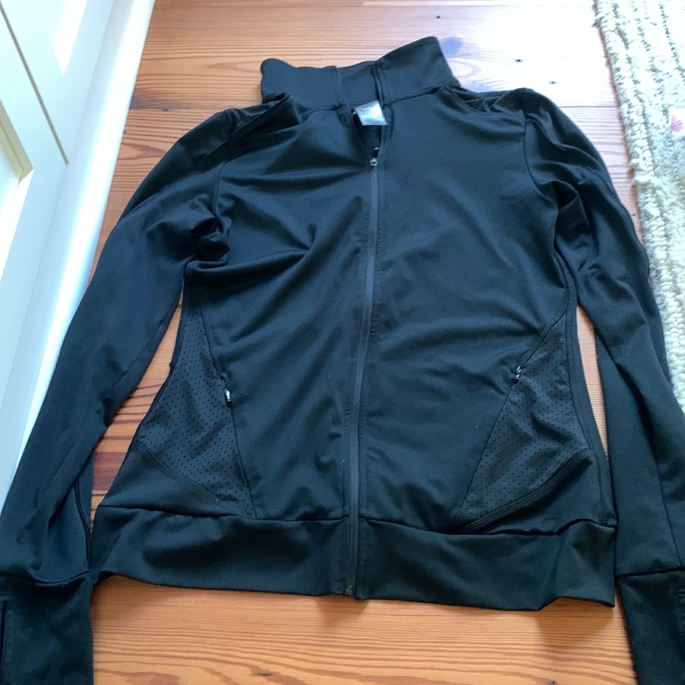 Black full zip athletic jacket